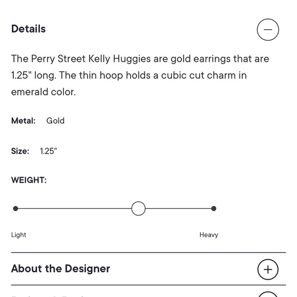 Perry Street Kelly Huggies Emerald Gem Gold Earrings - Picture 3 of 6